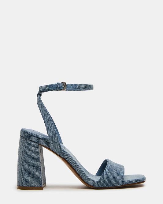 MESSA Denim Fabric Women's Square-Toe Block Heel - Steve Madden