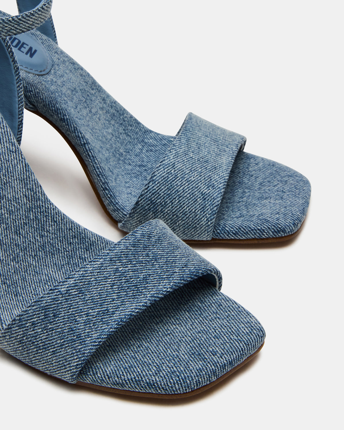 MESSA Denim Fabric Women's Square-Toe Block Heel - Steve Madden