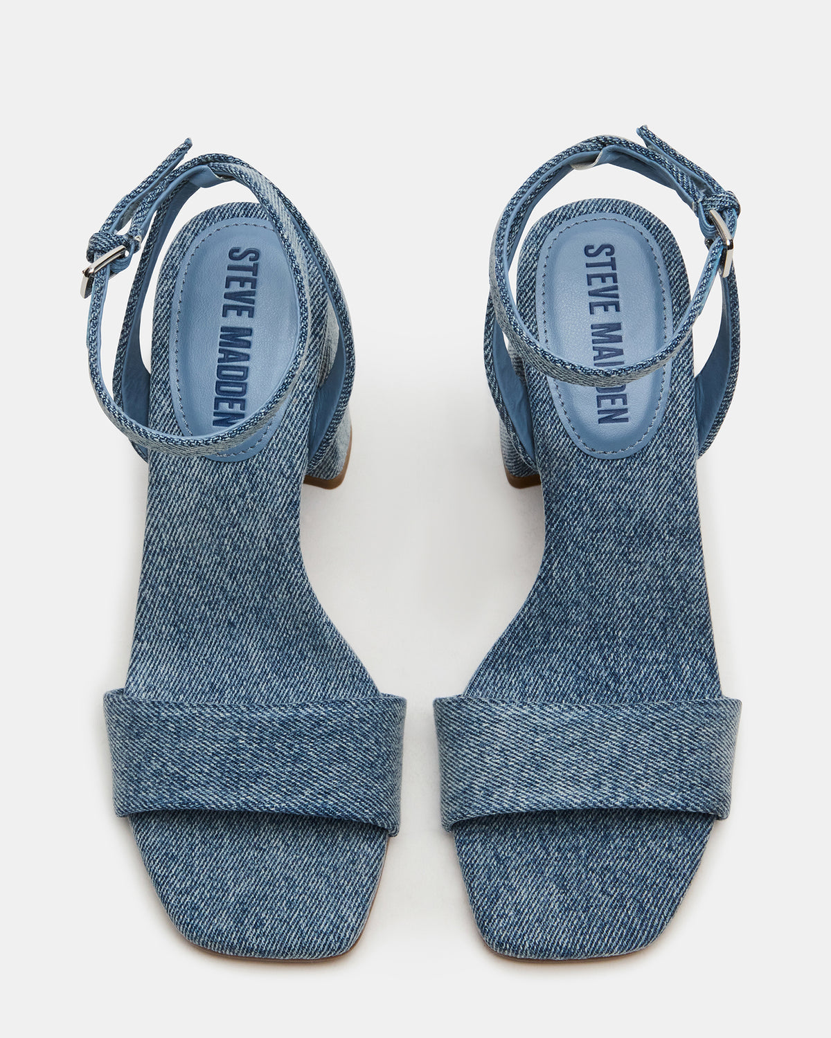 MESSA Denim Fabric Women's Square-Toe Block Heel - Steve Madden
