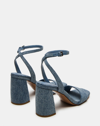 MESSA Denim Fabric Women's Square-Toe Block Heel - Steve Madden