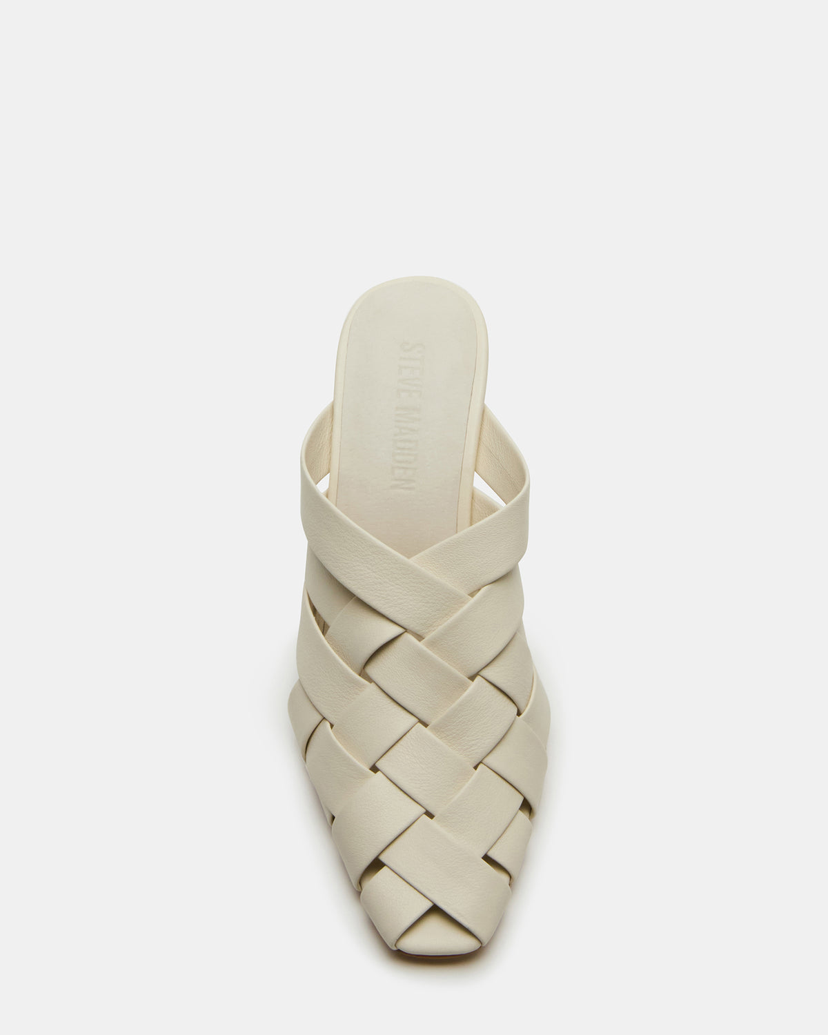 NAKITA White Square-Toe Woven Mule Women's Heel - Steve Madden