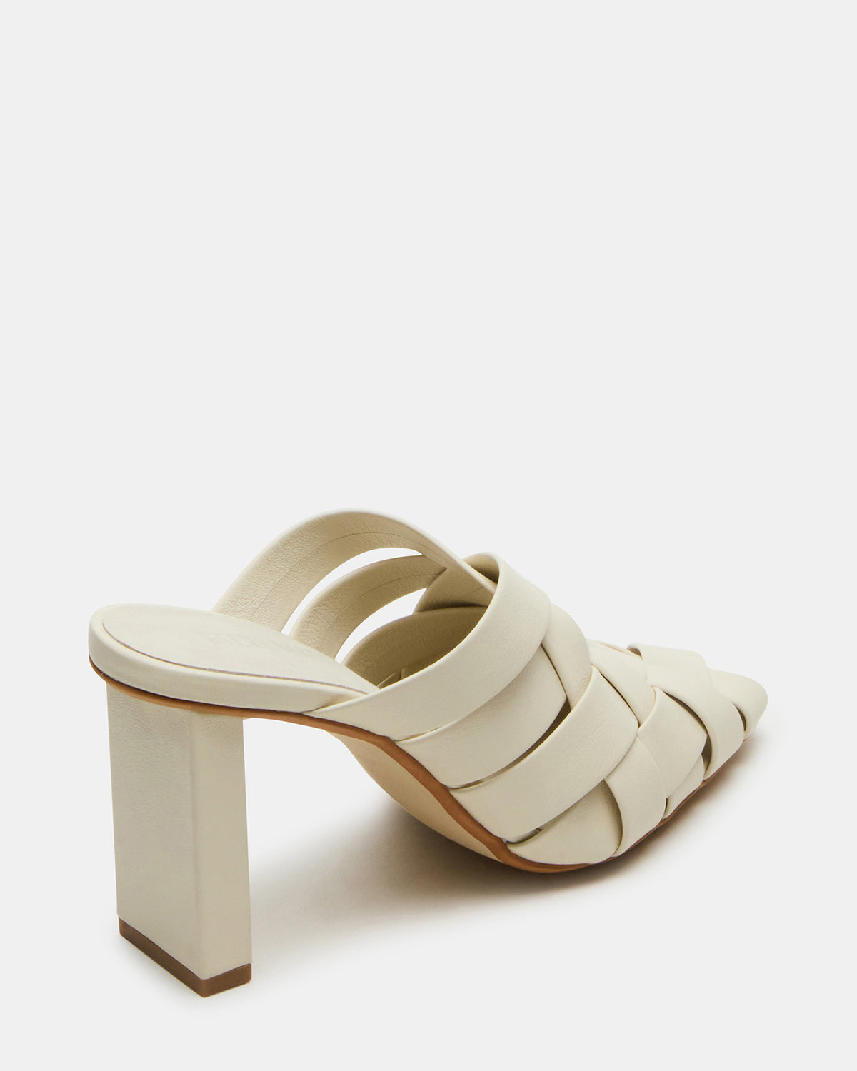 NAKITA White Square-Toe Woven Mule Women's Heel - Steve Madden