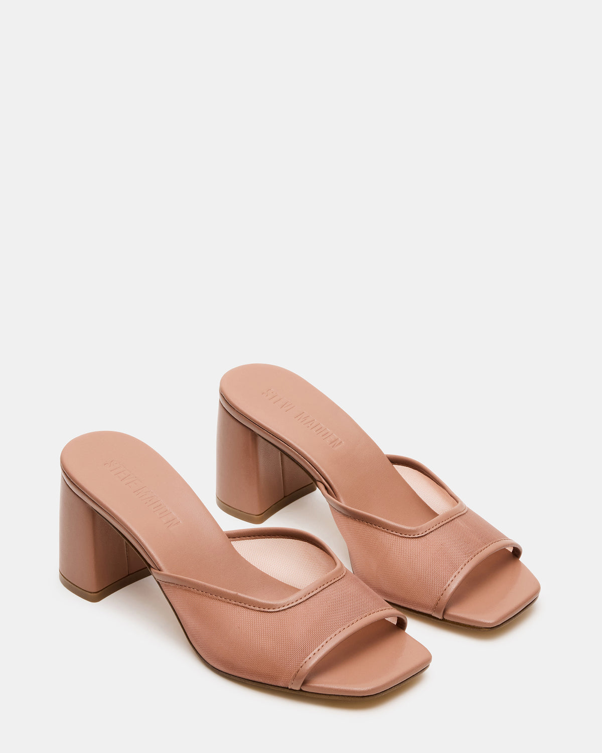 MADAME Mocha Square-Toe Mesh Mule Women's Heel - Steve Madden