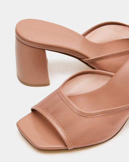 MADAME Mocha Square-Toe Mesh Mule Women's Heel - Steve Madden