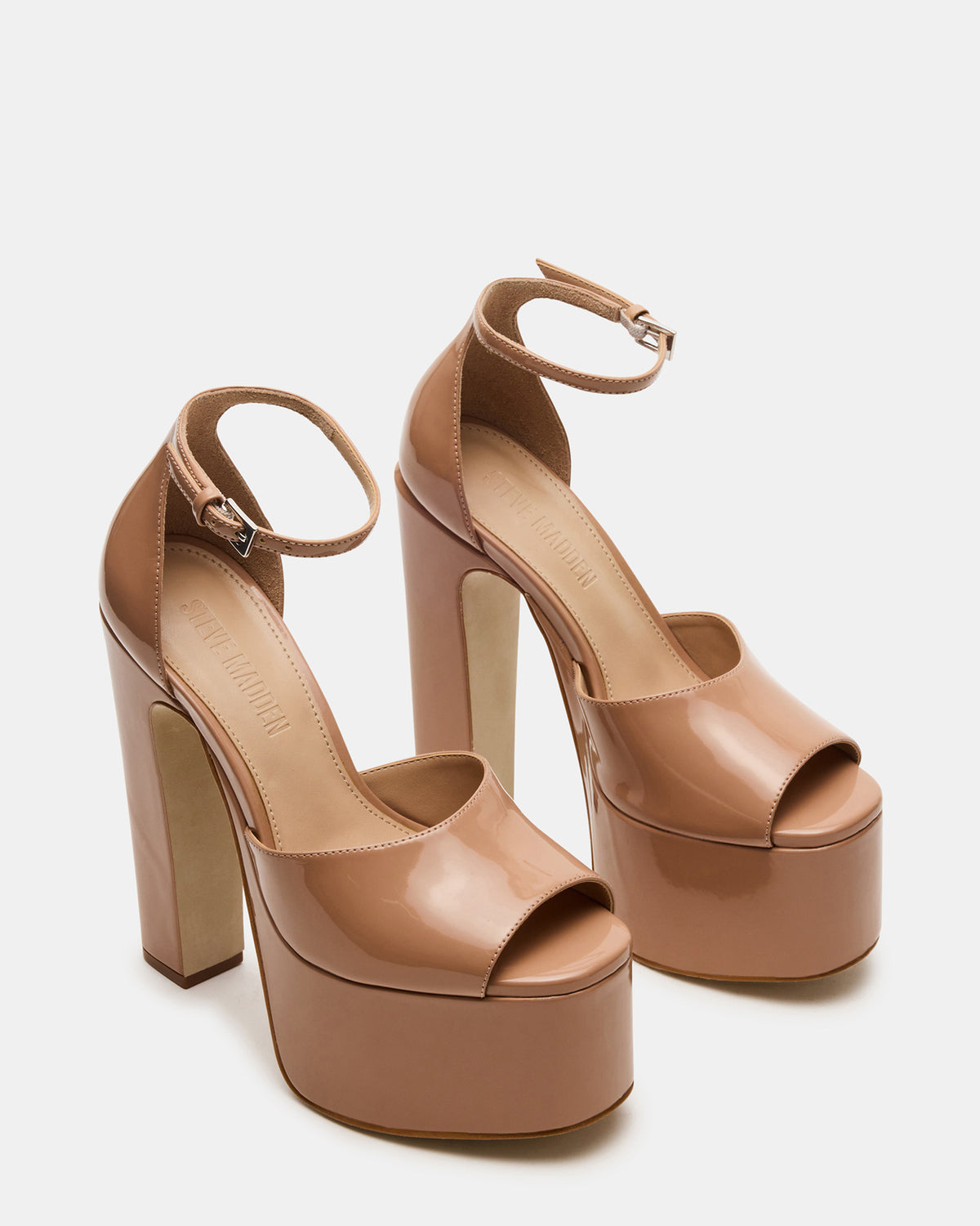 NIGHTFALL Blush Patent Women's Platform Blcok Heel - Steve Madden