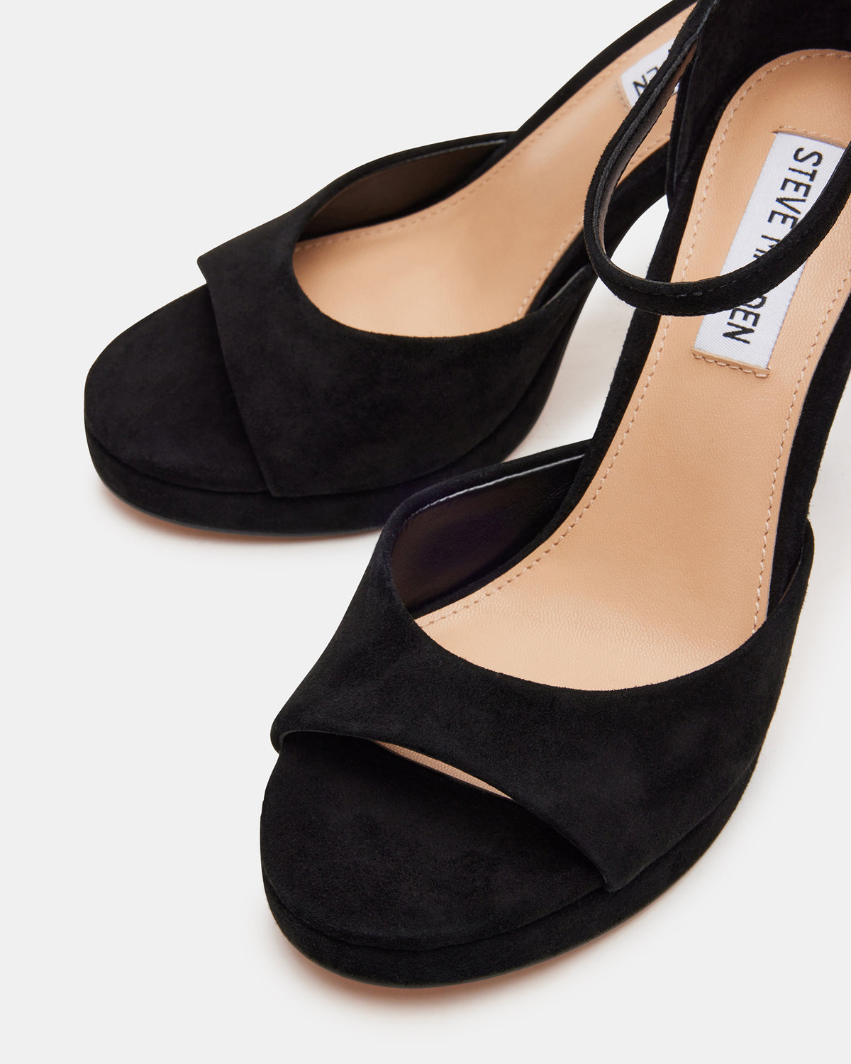 ESTER Black Suede Strappy Heel | Women's Heels - Steve Madden