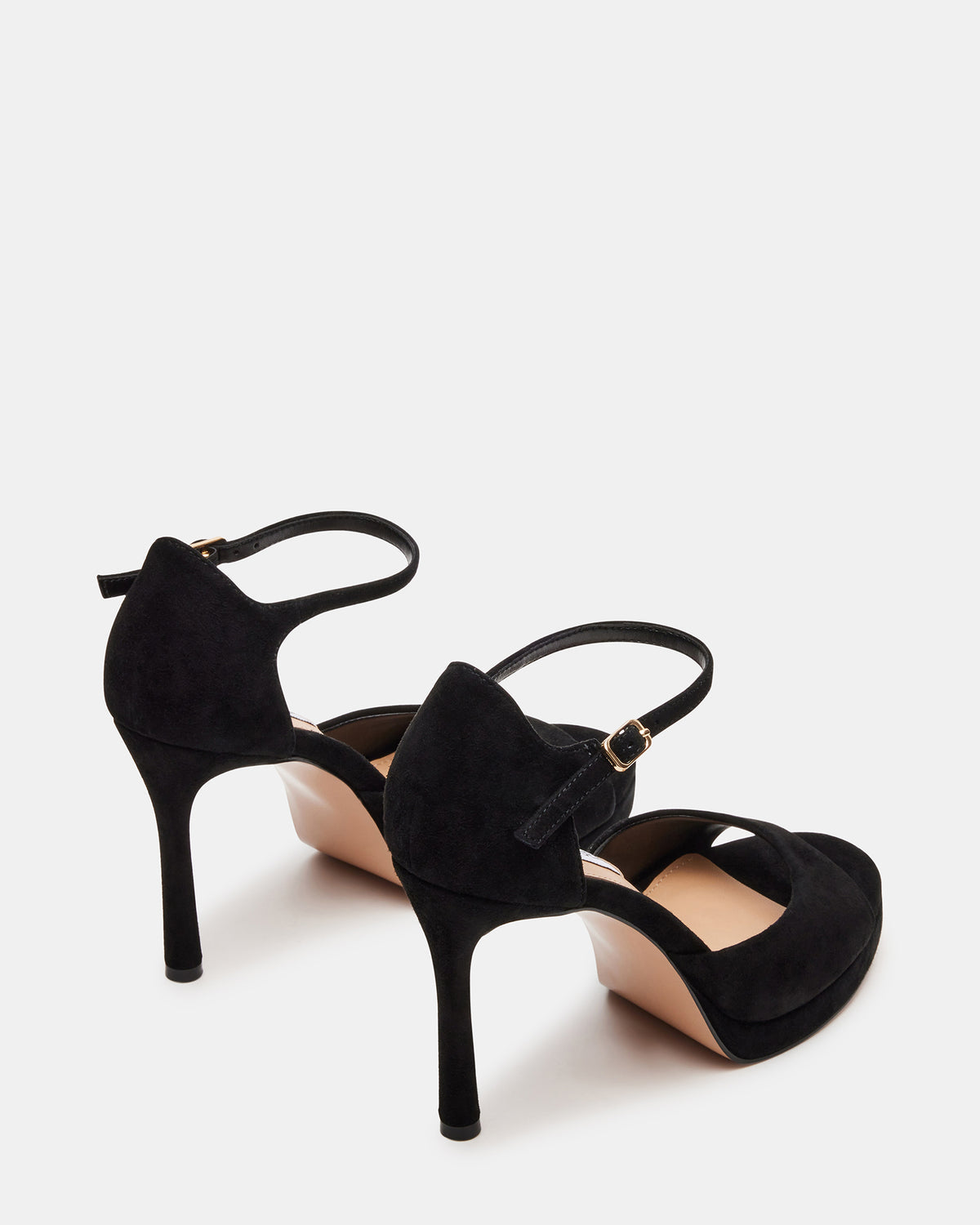 ESTER Black Suede Strappy Heel | Women's Heels - Steve Madden