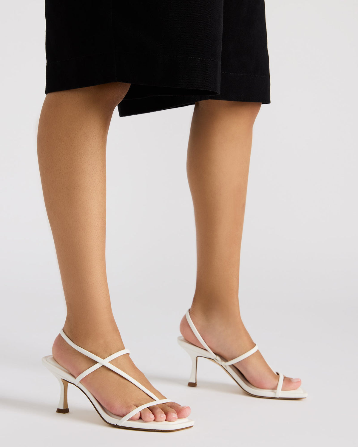 LOCKE White Women's Dainty Strappy Square Toe Heel - Steve Madden