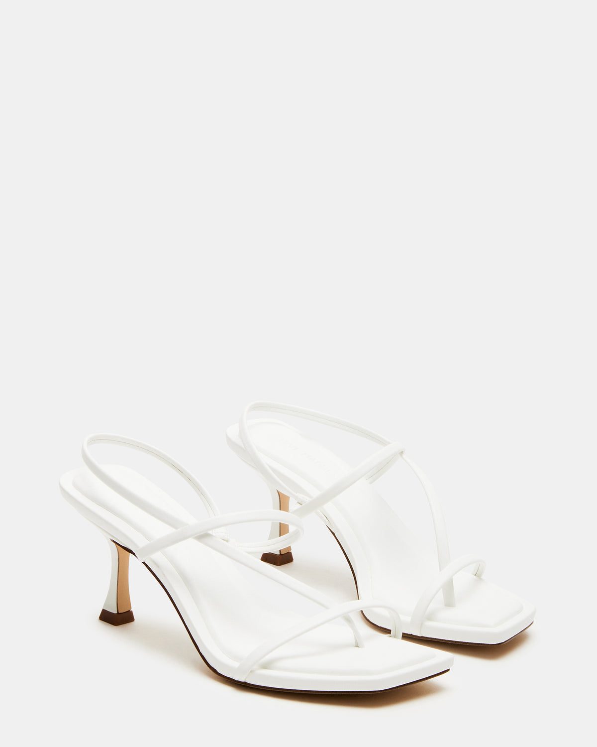 LOCKE White Women's Dainty Strappy Square Toe Heel - Steve Madden