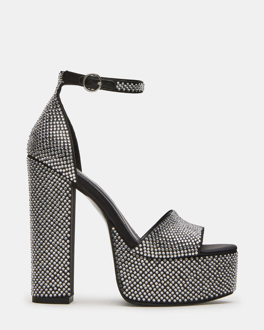 GLAM Rhinestones Platform Block Heel | Women's Heels - Steve Madden