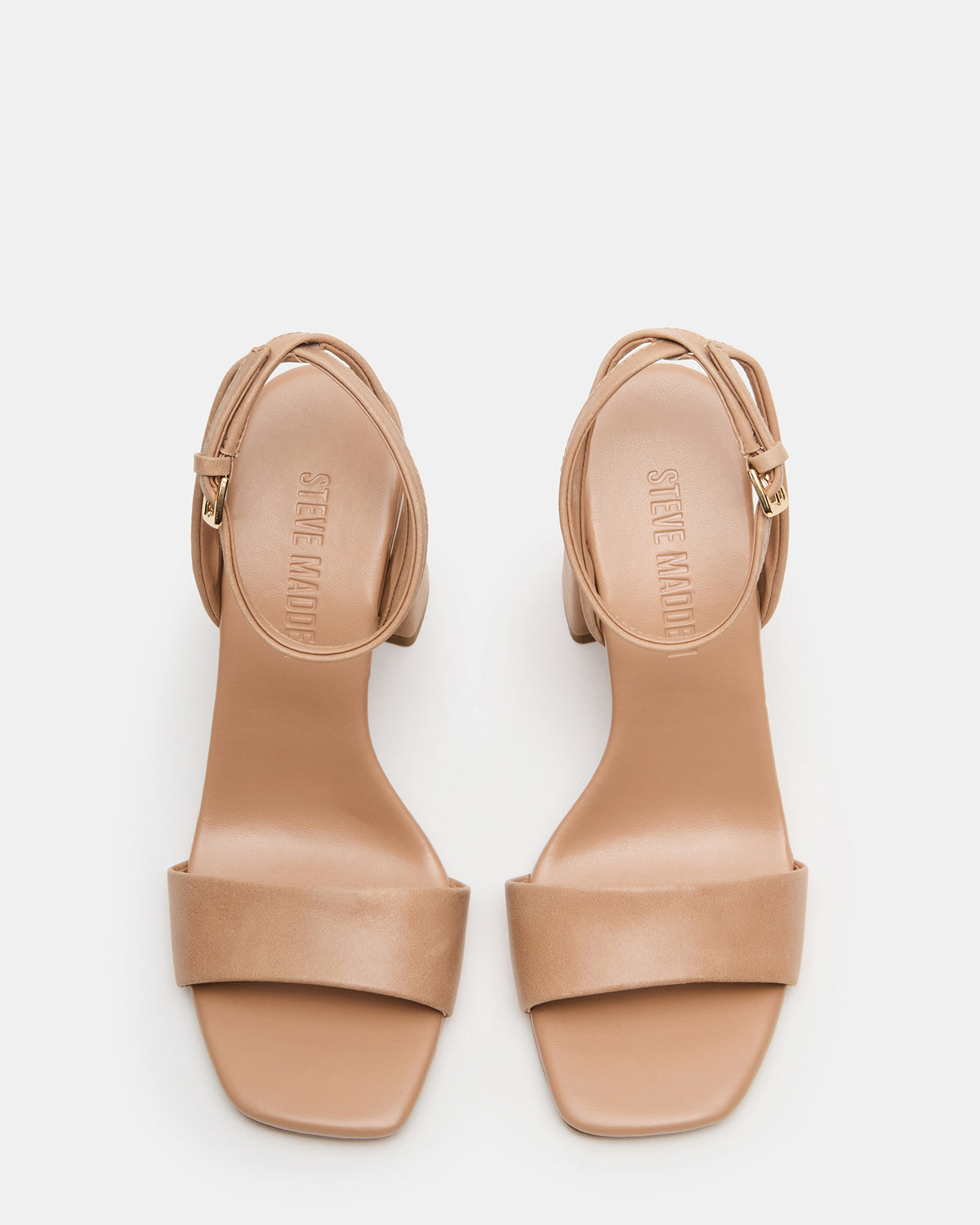 MESSA Natural Leather Women's Square-Toe Block Heel - Steve Madden