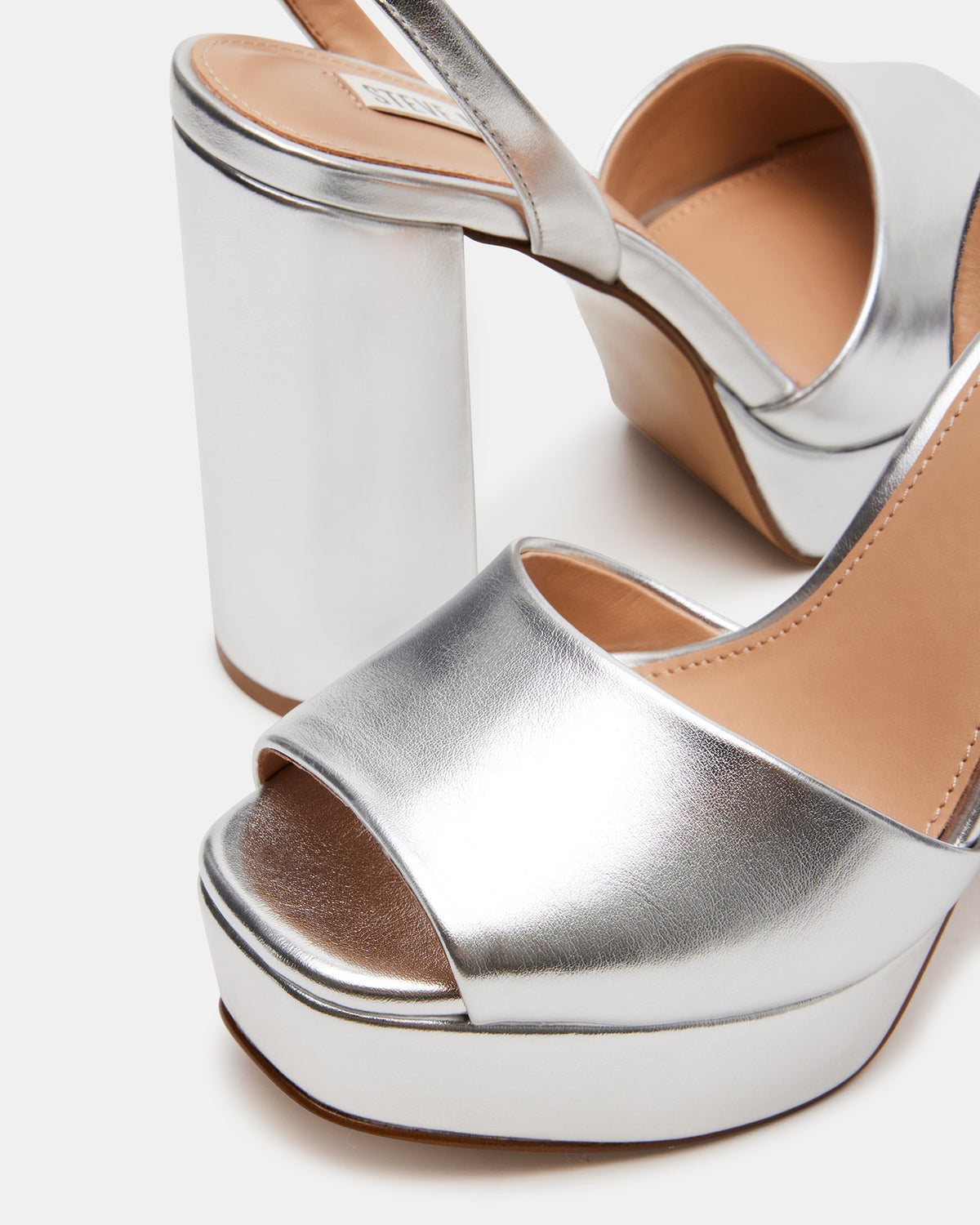 LOURDES Silver Metallic Platform Heel | Women's Heels - Steve Madden