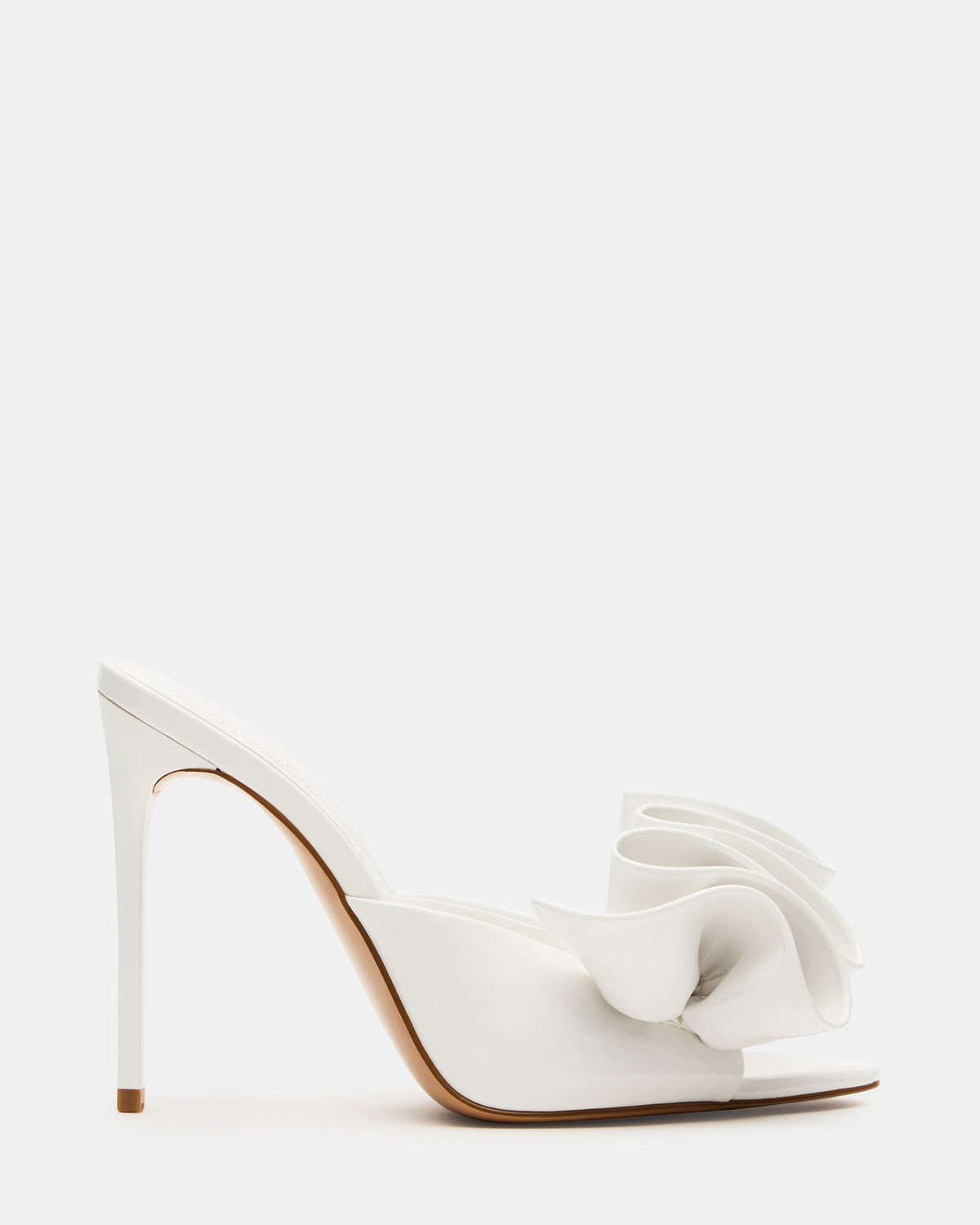 AFFINITY White Patent Pointed-Toe Stiletto Mule Women's Heel - Steve Madden