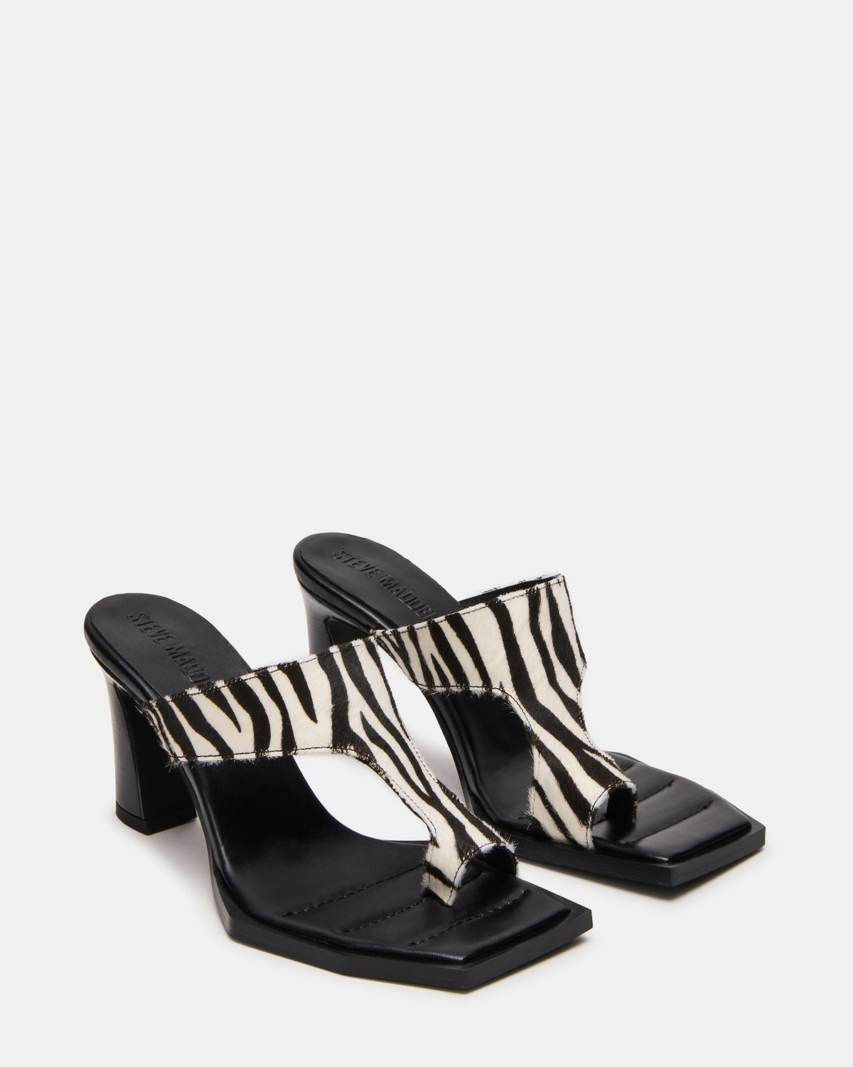 ALAMEDA Zebra Square-Toe Mule Women's Heel - Steve Madden