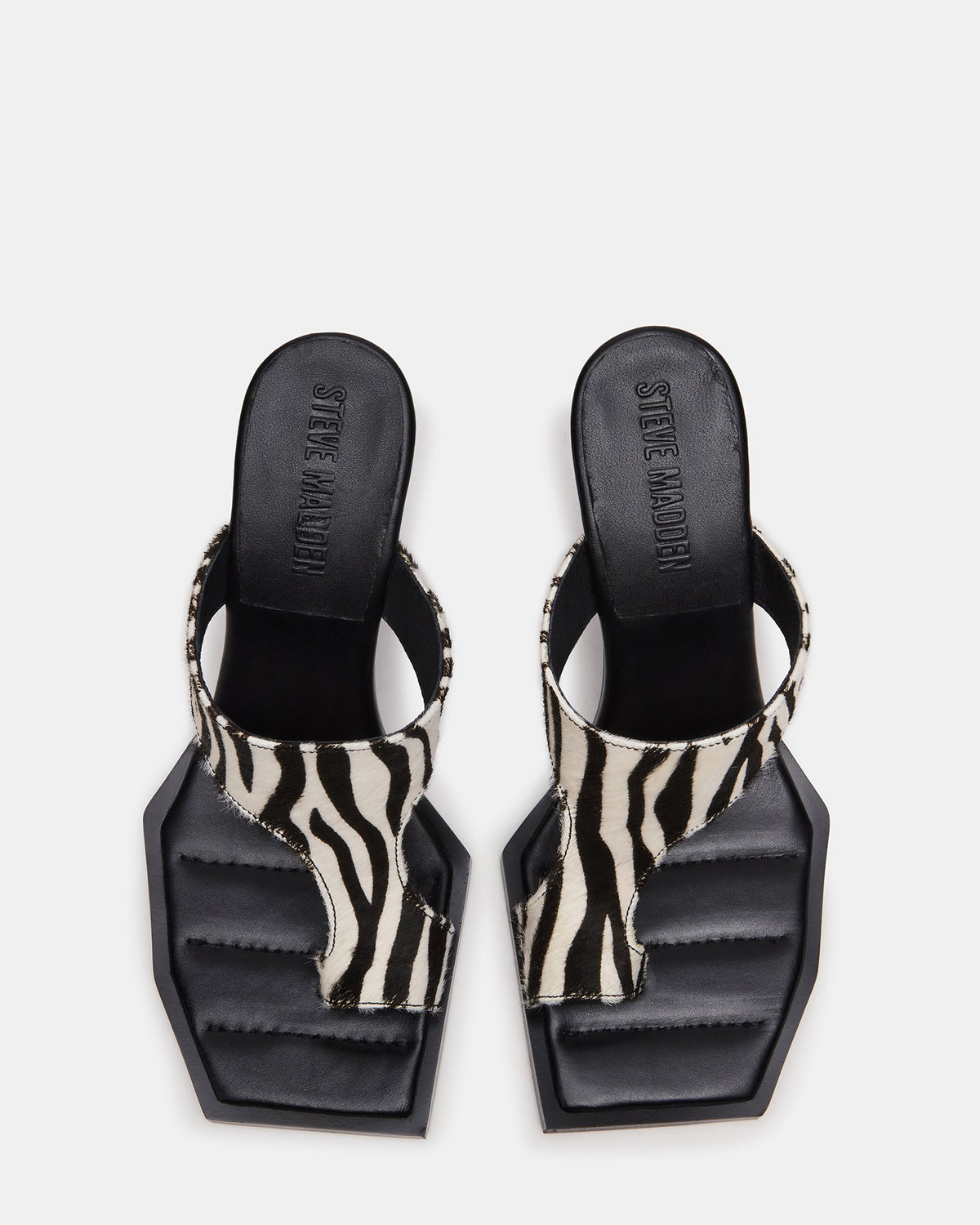 ALAMEDA Zebra Square-Toe Mule Women's Heel - Steve Madden