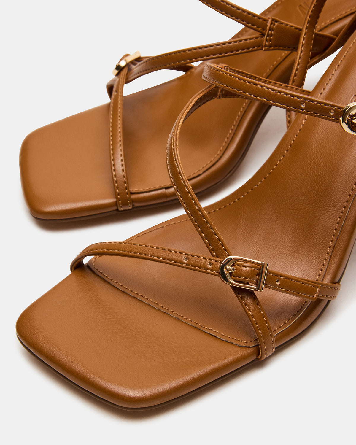 VANTAGE Caramel Women's Square-Toe Strappy Slingback Heel - Steve Madden