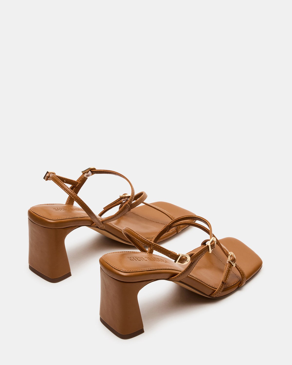 VANTAGE Caramel Women's Square-Toe Strappy Slingback Heel - Steve Madden