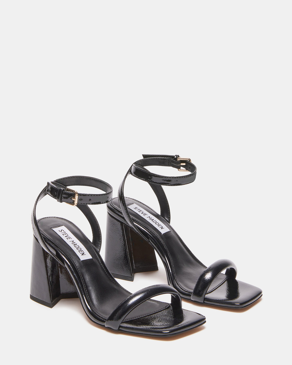 GRETIN Black Square Toe Heels | Women's Heels - Steve Madden