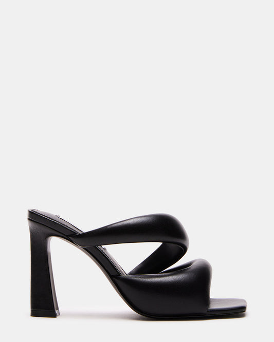 KLOSS Black Tubular Square Toe Mule | Women's Heels - Steve Madden