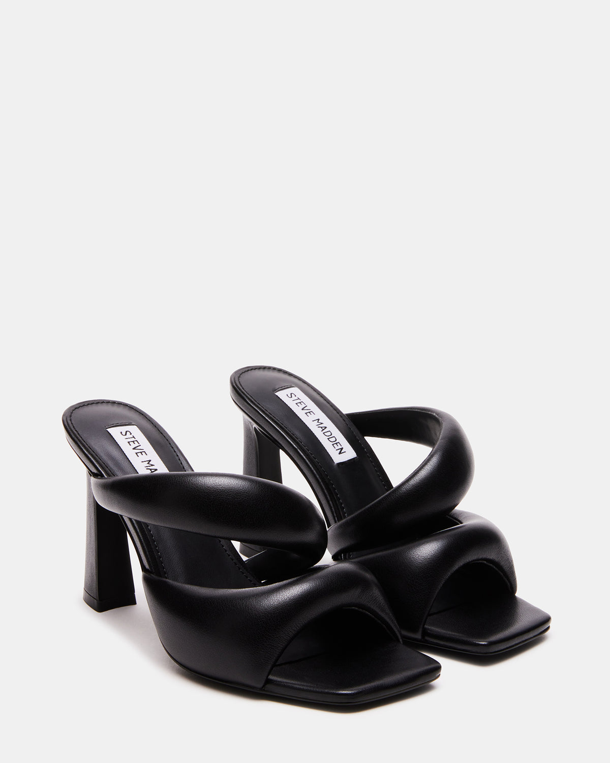 KLOSS Black Tubular Square Toe Mule | Women's Heels - Steve Madden
