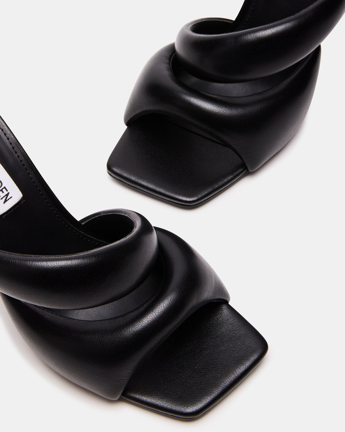 KLOSS Black Tubular Square Toe Mule | Women's Heels - Steve Madden