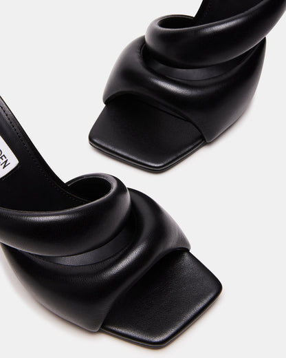 KLOSS Black Tubular Square Toe Mule | Women's Heels - Steve Madden