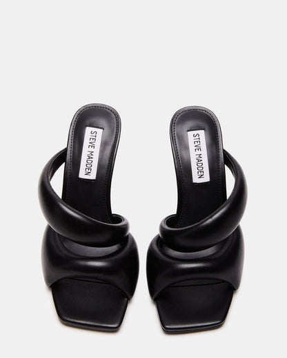 KLOSS Black Tubular Square Toe Mule | Women's Heels - Steve Madden