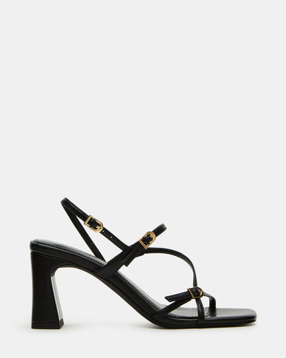 VANTAGE Black Women's Square-Toe Strappy Slingback Heel - Steve Madden