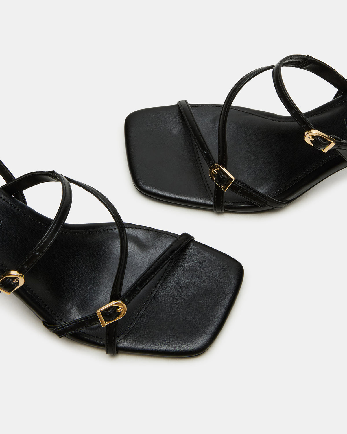 VANTAGE Black Women's Square-Toe Strappy Slingback Heel - Steve Madden