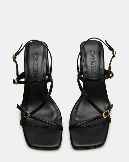 VANTAGE Black Women's Square-Toe Strappy Slingback Heel - Steve Madden