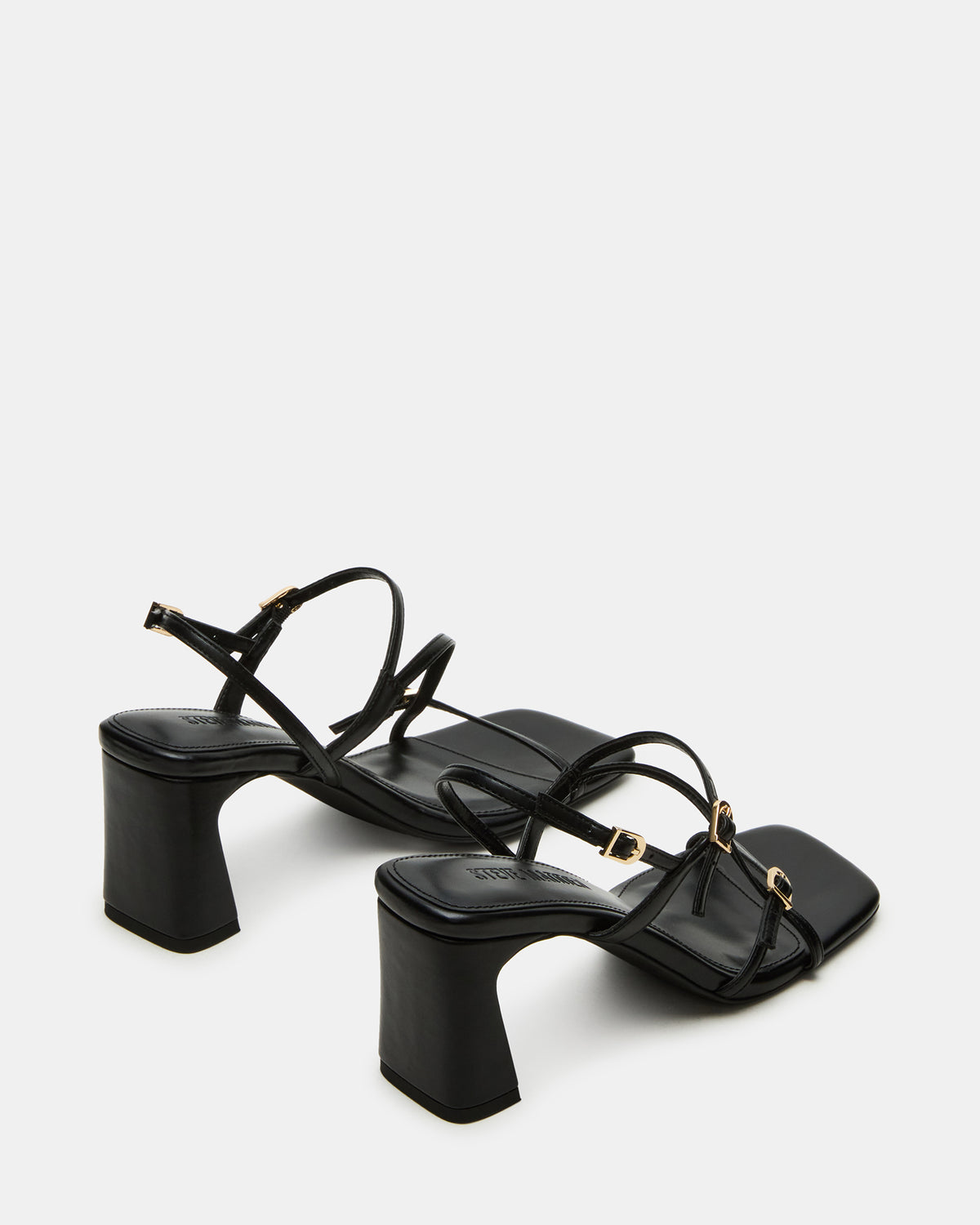 VANTAGE Black Women's Square-Toe Strappy Slingback Heel - Steve Madden