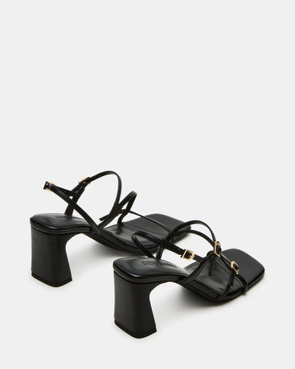 VANTAGE Black Women's Square-Toe Strappy Slingback Heel - Steve Madden
