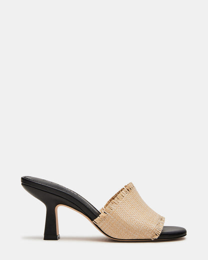 CRESCENT Raffia Square Toe Mule Heel | Women's Heels - Steve Madden