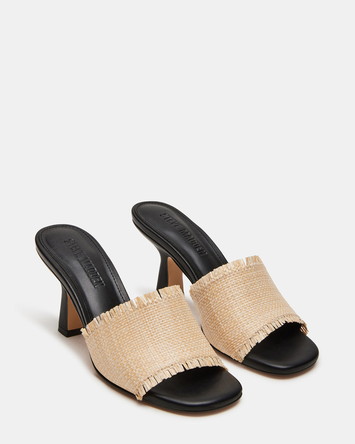 CRESCENT Raffia Square Toe Mule Heel | Women's Heels - Steve Madden