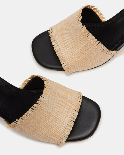 CRESCENT Raffia Square Toe Mule Heel | Women's Heels - Steve Madden