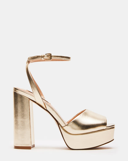 LOURDES Champagne Platform Heel | Women's Heels - Steve Madden