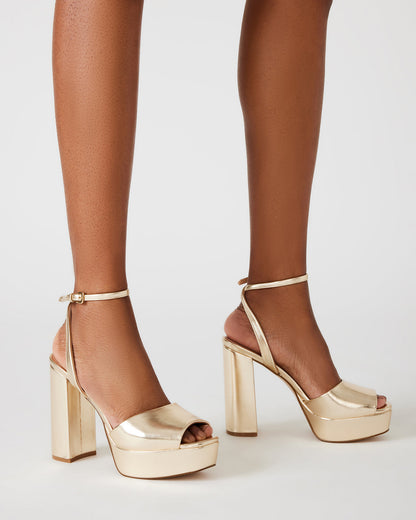 LOURDES Champagne Platform Heel | Women's Heels - Steve Madden