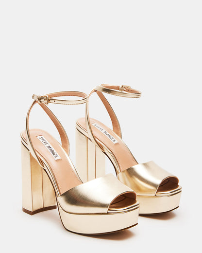 LOURDES Champagne Platform Heel | Women's Heels - Steve Madden