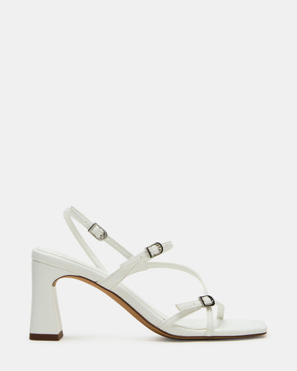 VANTAGE White Women's Square-Toe Strappy Slingback Heel - Steve Madden