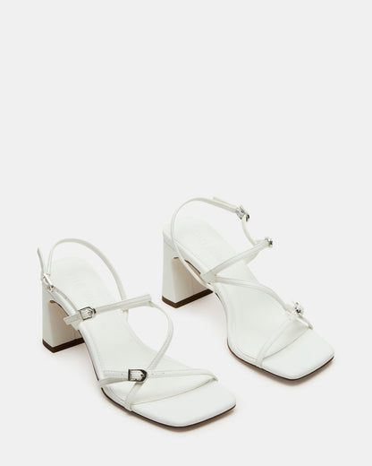 VANTAGE White Women's Square-Toe Strappy Slingback Heel - Steve Madden