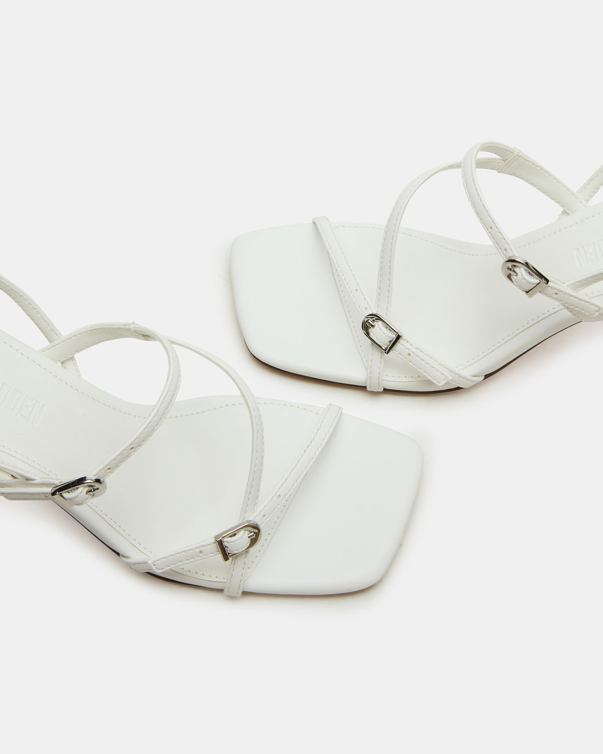 VANTAGE White Women's Square-Toe Strappy Slingback Heel - Steve Madden