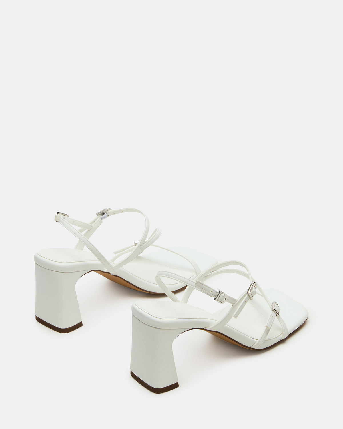 VANTAGE White Women's Square-Toe Strappy Slingback Heel - Steve Madden