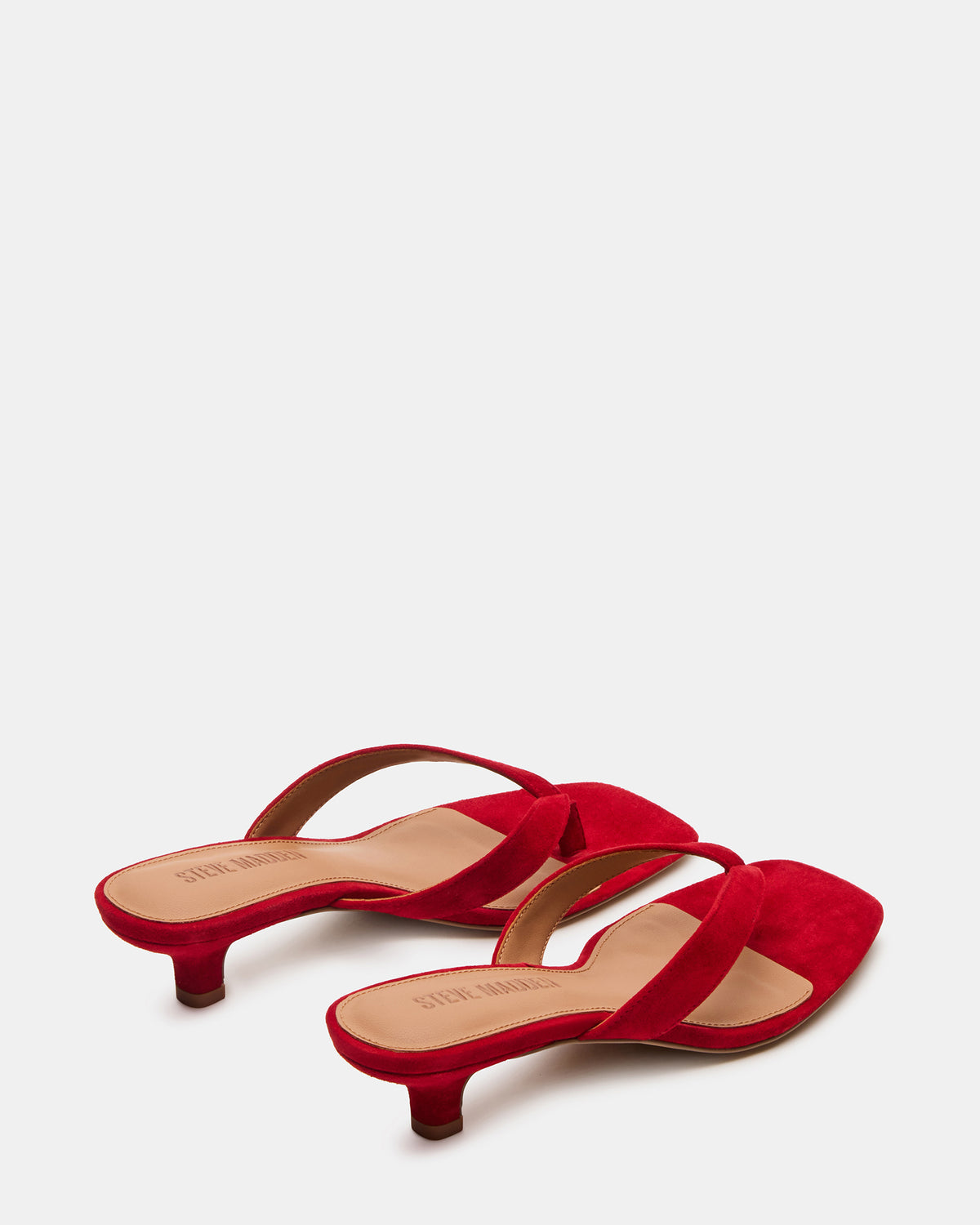 TRACIE Red Suede Thong Strap Women's Kitten Heel - Steve Madden