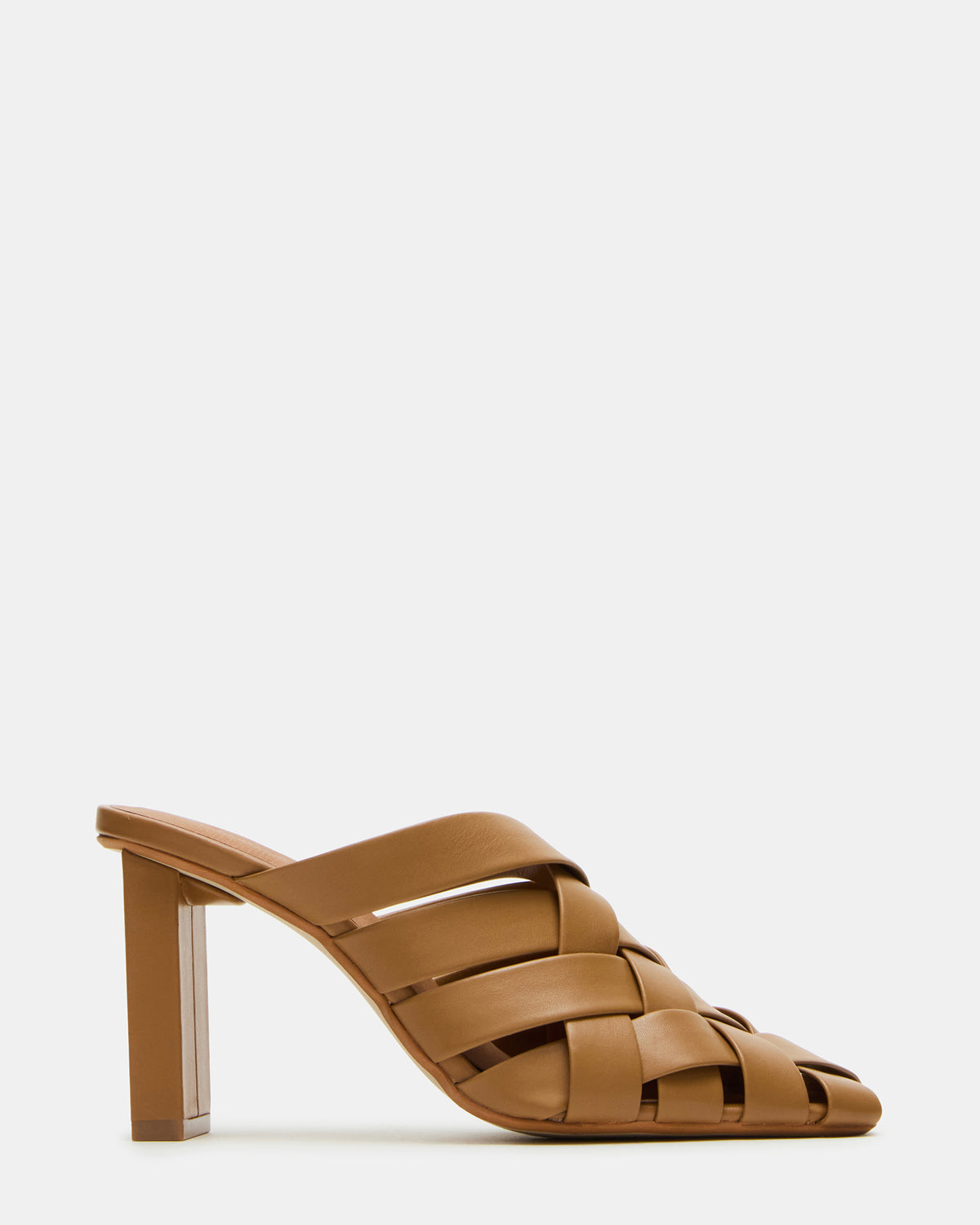 NAKITA Natural Square-Toe Woven Mule Women's Heel - Steve Madden