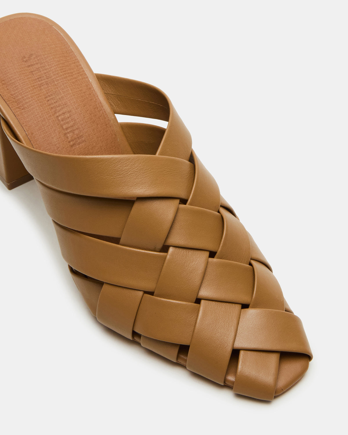 NAKITA Natural Square-Toe Woven Mule Women's Heel - Steve Madden