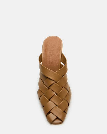 NAKITA Natural Square-Toe Woven Mule Women's Heel - Steve Madden