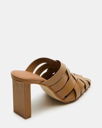 NAKITA Natural Square-Toe Woven Mule Women's Heel - Steve Madden