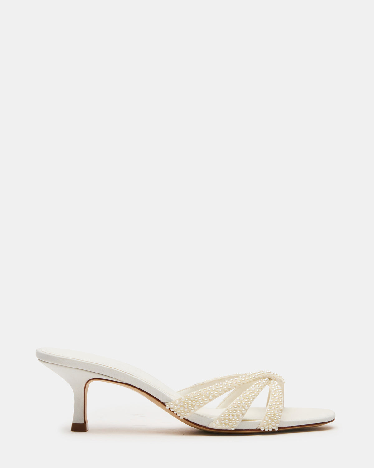 CARY Pearl Ivory Square-Toe Strappy Mule Women's Heel - Steve Madden