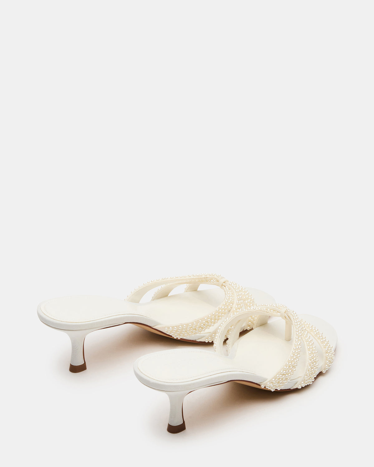 CARY Pearl Ivory Square-Toe Strappy Mule Women's Heel - Steve Madden