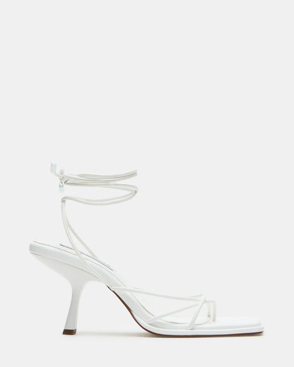 JOLENE White Strappy Lace-Up Heel | Women's Heels - Steve Madden